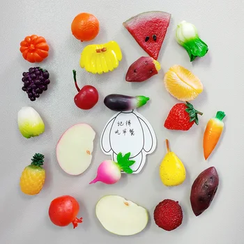 креативный Бионический Фруктовый холодильник из 2 предметов с 3D Милыми Магнитами на холодильник, Наклейка на доску, Украшения для кухни, Аксессуары