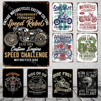 Классические Мотоциклы Металлические Жестяные Вывески Плакат Для Гаражного Клубного Магазина Home Decor Винтажное Украшение Стен