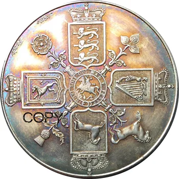 Великобритания 1820 г. 1 Корона - Копии монет Георга III из серебра с Латунным покрытием