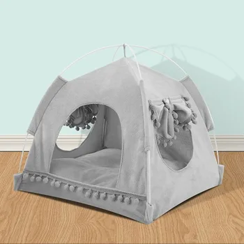 Дышащая Палатка для кошачьих туалетов Питомник Складной Универсальный Крытый Вигвам Домик для домашних животных Дышащая Палатка для щенков Кровать Принадлежности для собак