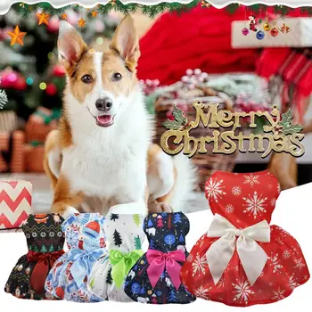 1 комплект жилета для домашних животных, галстука-бабочки, рождественской одежды для домашних животных, костюма для домашних животных, полиэстерового жилета для домашних животных, одежды для щенков, юбки для собак для вечеринки navidad