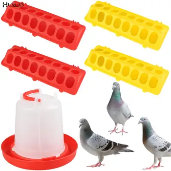 6 пластиковых откидных крышек, маленькая кормушка для птицы, поилка для голубей и цыплят