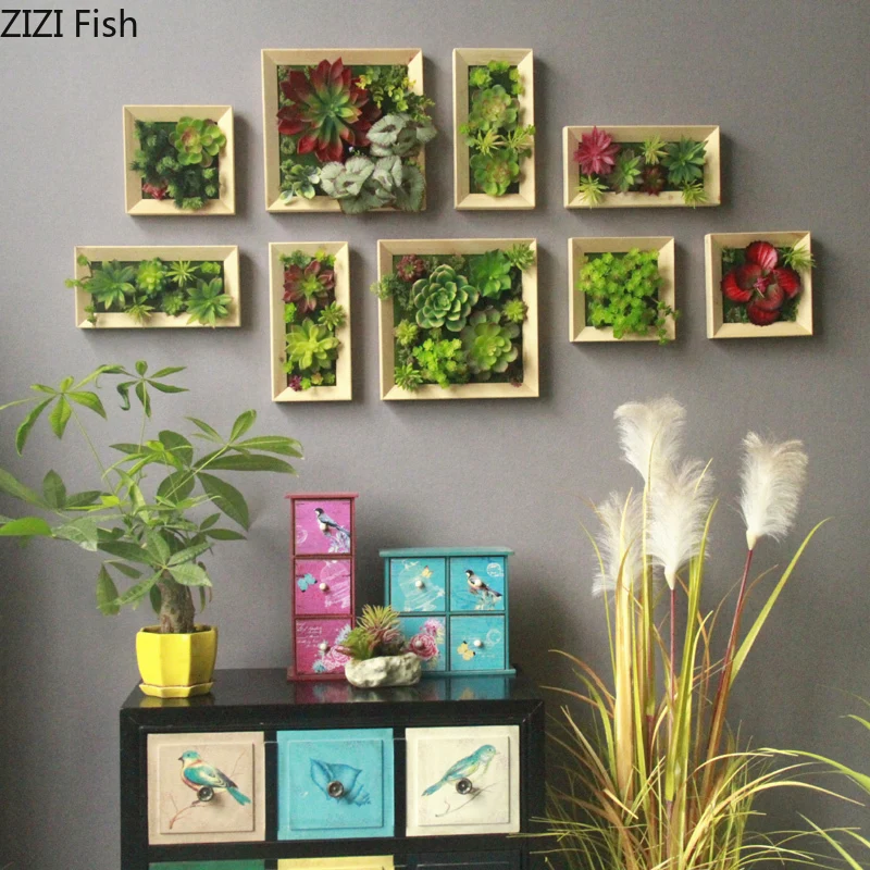 Настенные искусственные цветы, роспись растений, Эстетические Подвесные украшения, цветочные Декоративные зеленые растения, украшение стен