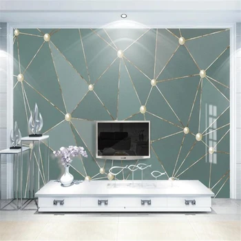 обои wellyu на заказ papel de parede, светлый роскошный фон для телевизора, золотые линии, обои с абстрактной геометрией, домашний декор