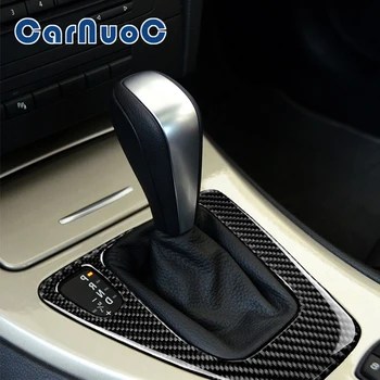 Для BMW Auto Наклейка на панель переключения передач из углеродного волокна Подходит для E90 E92 E93 3 серии 2005-2012, Наклейки для отделки, Аксессуары для интерьера