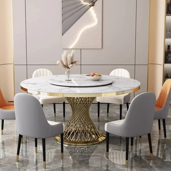 Роскошный золотой журнальный столик Кухонная Белая консоль Обеденный стол в гостиной Передвижной центр Мраморная мебель illas Para Comedor