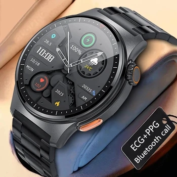 2023 Умные часы с большим сенсорным экраном для бизнеса, мужские спортивные Bluetooth-браслет для вызова, монитор состояния ЭКГ + PPG, смарт-часы с открытой дверью NFC