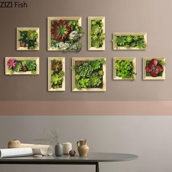 Настенные искусственные цветы, роспись растений, Эстетические Подвесные украшения, цветочные Декоративные зеленые растения, украшение стен