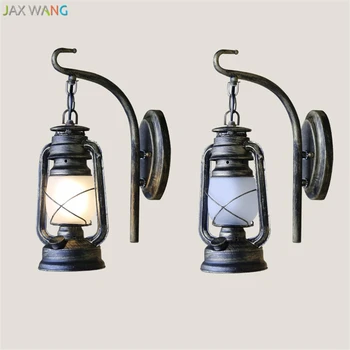 Винтажный настенный светильник из железного стекла в китайском стиле, керосиновая лампа, настенные светильники для гостиной, Прикроватные тумбочки для спальни, домашние светильники Deco