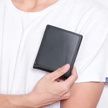 Мужской кошелек RFID деловой кошелек короткая сумка для рук из воловьей кожи мужской кошелек для монет мужская сумка