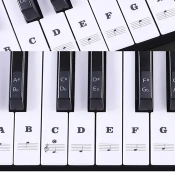 1шт многоцветная прозрачная 88-клавишная клавиатура пианино ПВХ наклейка съемная большая наклейка с алфавитной шкалой для фортепиано