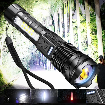 Светодиодный фонарик с подсветкой 24 Вт высокой мощности Наружное освещение Аварийное освещение Подсветка прожектора с регулируемым фокусом 1 км