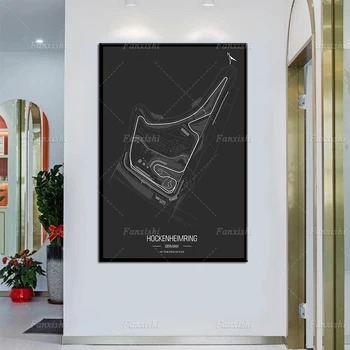 Современный Гоночный Трек Автомобиль Хоккенхаймринг -Автодромный Плакат 2.0 Настенный Художественный Принт Холст Картина Модульная Картина Домашний Декор В Гостиную