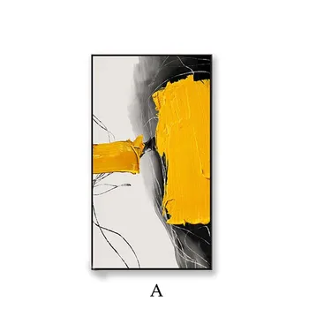 Современная абстрактная желтая картина для украшения дома, рисованная картина маслом на холсте, плакатные картины для декора стен гостиной