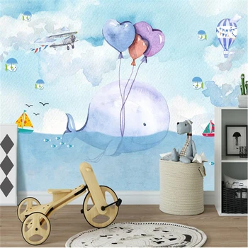 3DBEIBEHANG Обои на заказ настенные обои ручная роспись акварелью мультфильм воздушный шар детская спальня фон обои