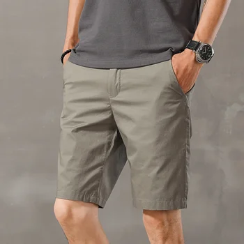 Однотонные мужские узкие шорты в классическом стиле, новинка лета 2023, деловые Модные стрейчевые повседневные короткие брюки, мужская одежда E36