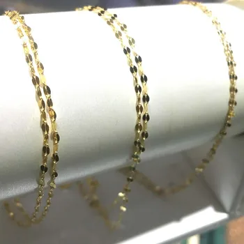 Labb Ожерелье из настоящего золота 18 Карат простая цепочка Au750 цепочка для губ костяная цепочка модный универсальный классический XL0006