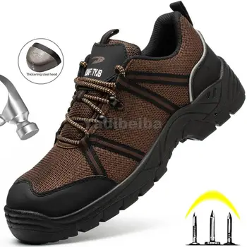 2022 Новая рабочая защитная обувь для мужчин, неразрушаемая обувь, Антистатические рабочие защитные ботинки, защита от ударов, Промышленная рабочая обувь, кроссовки