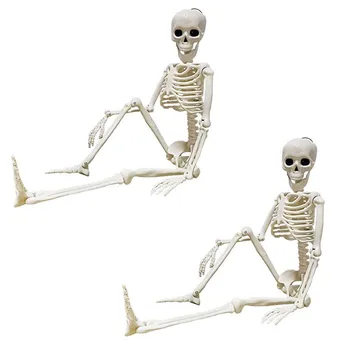 Поддельные украшения человеческий скелет, Хэллоуин реалистичный располагаемого декор Хэллоуин скелет с подвижные швы для двора сада патио