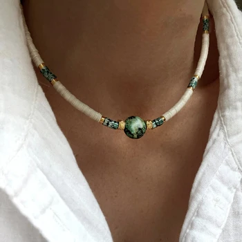 Ожерелье из пресноводного жемчуга для женщин, натуральная африканская бирюза, круглый кулон, россыпь бусин, ювелирное дело ручной работы, высокое качество