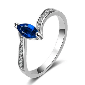 новые модные модели 2018 года, кольцо с цирконом в Европе и Америке, женское кольцо с голубым конским глазом