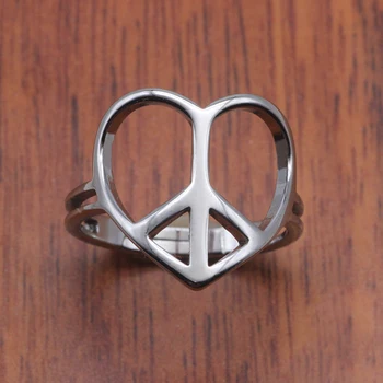 Кольцо с символом мира в виде сердца, уникальные открытые кольца из нержавеющей стали, лучший подарок на День Святого Валентина для мужчин и женщин YP3958