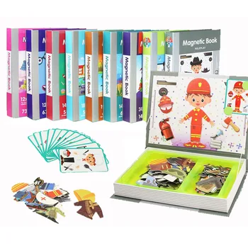 Детская интеллектуальная магнитная книга, 3D пазлы, игра-головоломка для тренировки мозга, развивающие игрушки для детей, обучающие игрушки для детей