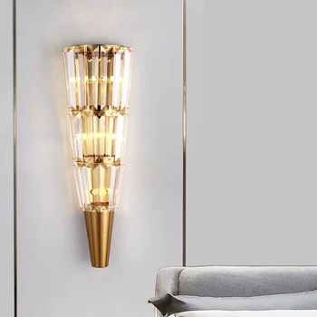 Настенный светильник Nordic Crystal LED для поверхностного монтажа в гостиной Спальне ванной комнате 110V 220V G4 Украшение дома Настенное бра в стиле Лофт Арт Деко