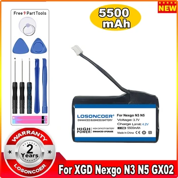 LOSONCOER 5500 мАч GX02 Для XGD Nexgo N86 N3 N5 POS Литий-Ионный Аккумулятор