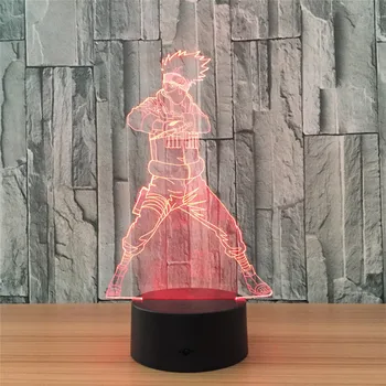 3D Лампа Японский аниме светодиодный ночник Фигурка 7 цветов Сенсорное украшение стола Световая оптическая иллюзия