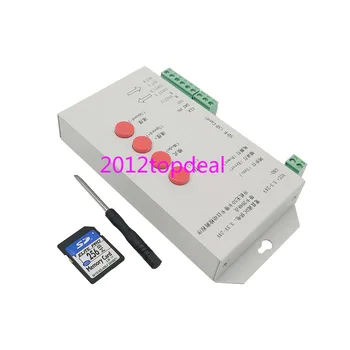T1000S SD-карта WS2801 WS2811 WS2812B LPD6803 Светодиодный Контроллер 2048 Пикселей DC5 ~ 24V T-1000S RGB светодиодный Контроллер