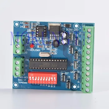 Mokungit RGBW 8-Канальный DMX-Контроллер WS-DMX-8CH-BAN-V2 2-Групповой RGBW 8-Канальный Декодер для Светодиодной Ленты RGBW