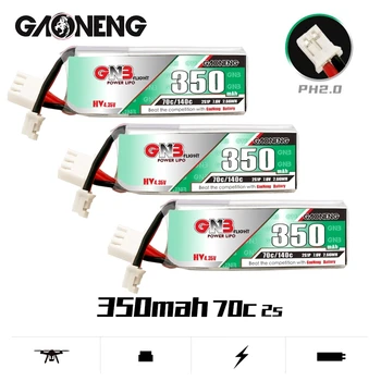 1-10 Шт. Макс 140C Gaoneng GNB 2 S 7,6 В 350 мАч 70C HV Lipo Батарея С разъемом PH2.0 для четырехосных Дронов Emax Tinyhawk S для помещений FPV