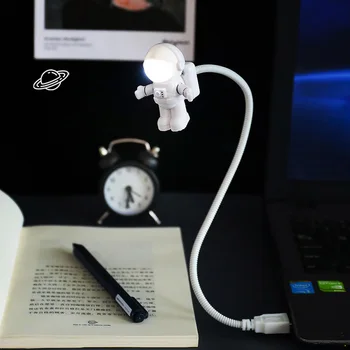 Портативный ночник с питанием от USB, настольная лампа для чтения в форме астронавта, светодиодная лампа постоянного тока 5 В для компьютера, ноутбука, ПК, освещения, любителей космоса