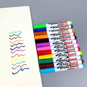 12 Цветов Маркеров для белой доски, Стираемые цветные маркеры, жидкие меловые ручки для школьной офисной доски Прямая доставка