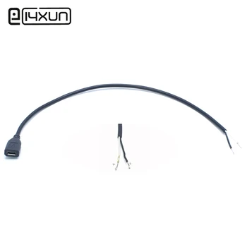 EClyxun 1шт 30 см 5-контактный Разъем Micro USB Кабель Питания 3A 2-жильный V8 Черный Разъем Для зарядки Макс OD3.5mm2