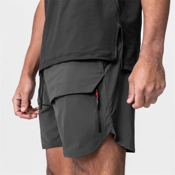 НОВЫЕ мужские летние шорты Sport Tech 2023 с множеством карманов на молнии, быстросохнущие шорты для бега, тренировки в тренажерном зале, короткие штаны для фитнеса