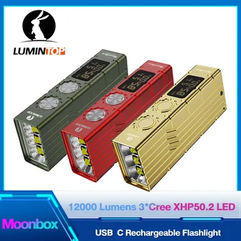 Lumintop Moonbox Мощный светодиодный перезаряжаемый фонарик Фонарики 10000 Люмен Удобные наружные Фонари latarka