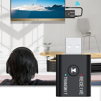 1 шт. передатчик-приемник USB Bluetooth 5,0 Стерео Bluetooth USB 3,5 мм для телевизора, ПК, наушников, домашнего стереоприемника, автомобильного Bluetooth-приемника