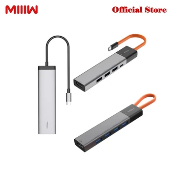 MIIIW 5 в 1/7 В 1 Адаптер Док-станции USB-C Hub с питанием от USB-C/Выходом 4K HDMI HD/ Устройством чтения карт USB 3.0/SD/TF