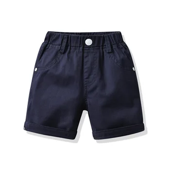 DE PEACH 2023 Летние повседневные шорты для мальчиков из хлопка с эластичной резинкой на талии, однотонные шорты, брюки, одежда для маленьких мальчиков