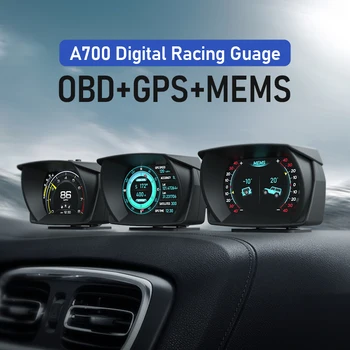 A700 Автоматический Датчик GPS + OBD + MEMS HUD Головной Дисплей Автомобильный Компьютер Спидометр Измеритель Наклона с ЖК-Дисплеем Автомобильные Аксессуары