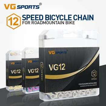 VG Sports MTB 12-Ступенчатая Цепь Серебро /Радуга /Титан 12-ступенчатая наполовину полая красочная Цепь для горного велосипеда 126 Звеньев Велосипедные Детали