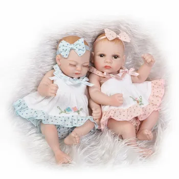 NPKCOLLECTION Водонепроницаемая пара мини-кукол-реборнов, реалистичная живая кукла, твердый силиконовый детский подарок 12 дюймов