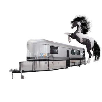 Новое поступление Австралийский прицеп для лошадей на 2 лошади с поплавками Сделано в Китае Прицеп для лошадей с алюминиевой рамой Боковых окон