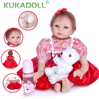Кукла KUKADOLL 55 СМ Реалистичная Кукла Reborn Babies, Набитая Тканью, Прекрасная Бебе Реборн Менина, Раннее Образование Для Детей, Подарки На День Рождения