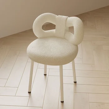 Дизайнерское кресло для макияжа интернет-знаменитостей в кремовом стиле, современная простая спальня с бантом из овечьего флиса, комод, табурет, стул faccent, стул