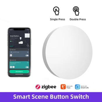 Кнопка ZigBee Круглая кнопка Tuya Кнопки Zigbee Smart Scene для комплекта освещения 