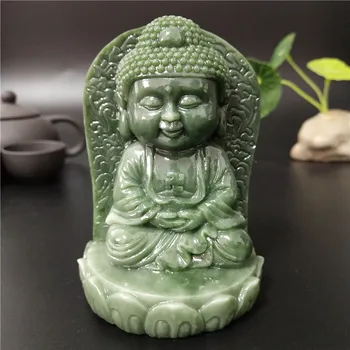 Статуя Будды для медитации, искусственный нефритовый камень, Статуэтки монаха Татхагаты, Декоративная скульптура, Садовые статуи Будды для домашнего декора