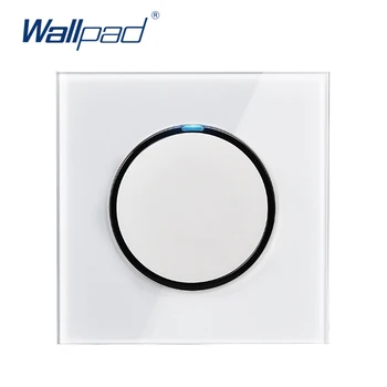 Wallpad L6 LED 1 Группа Односторонний кнопочный выключатель настенного освещения со случайным нажатием кнопки со светодиодным индикатором Панель из белого закаленного стекла
